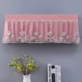 Pink lace embroidered wall-mounted air conditioner dust cover protector decorative - 1-1.5 HP (86cm Length) / Single Tulip Pink