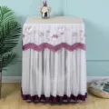 Fundas de encaje para lavadora a prueba de polvo con bordado floral morado elegante. - Unisex / Púrpura gardenia