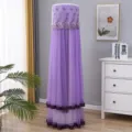Copertura antipolvere per condizionatore verticale in pizzo viola, protezione in rete cilindrica. - Universale per Altezza Condizionatore 170 / Raccolto abbondante (garza viola a doppio strato)