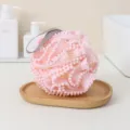 Rosa weicher Netz Duschschwamm mit Aufhaengeschlaufe, grosser koerper Peeling Duschball Alltag. - Rosa