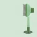 Mint Green Pet Slicker Brush One-Click Hair Removal Self-Cleaning Cat Dog Grooming Tool - Long and Short Pin Comb / Green