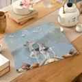 Copertura decorativa per tavolino da tè in tessuto con elegante motivo di cervo antipolvere. - 60*60cm / Cervo della Pace