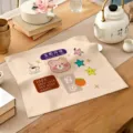Telo antipolvere copritavolo da tè in cotone con stampa di orsetto carino decoro - 60*60cm / Completamente inarrestabile