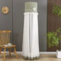 Vertical cylindrical air conditioner dust cover lace mesh protective cover home decor - Universal for Brands Air Conditioner Height 170 cm / Dancing Butterfly Green - TV-On Dustproof Style