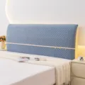 Elastic thickened quilted headboard cover dustproof protector for home bedroom decor - Bow Blue