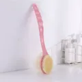 Long-handled bath body brush with soft bristles and loofah for easy back scrubbing. - High Quality Large / Nordic Pink