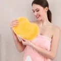 Silicone bath foot scrubber mat, deep ginger yellow variant, non-slip back massage brush. - 110g High Quality / Yellow
