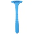 Blue plastic foot callus shaver handle, ergonomic pedicure tool for removing dead skin easily. - Blue
