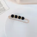 Pearl rhinestone safety pin waist adjuster brooch pants clip anti-exposure decorative item - 5.5cm Small / Black