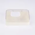 Plastic Flip Soap Dish with Clear Lid Drainage Soap Holder Box for Bathroom and Home Use - Off White