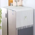 White refrigerator dust cover lace top cover cloth double door fridge mat home decor detail view - Single Door - L58*W58*Drop 60cm / Tulip Cream White Refrigerator Cover