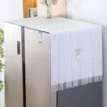 White refrigerator dust cover modern lace double door fridge top mat with cute tulip pendant - Tulip White Fridge Covers