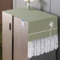 Refrigerator dust cover top cloth microwave oven protective cover fabric lace floral decor - 55*140cm / Butterfly Dance Green