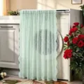 Light green lace washing machine cover curtain dustproof lace floral drape for home decor. - 145*90 cm with Telescopic Rod and Hooks / Gorgeous Phoenix Tail Green