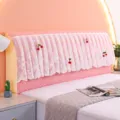 Pink Bed Headboard Cover Princess Style Dust-proof Elastic Soft Fabric Protector - Headboard Width 1.5m / Cute Cherry Pink