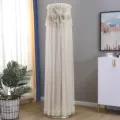 Elegant standing air conditioner dust cover lace mesh scene display with butterfly. - Butterfly Green & Beige with Lining