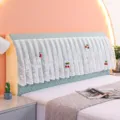 Detail shot of mint green quilted bedhead cover with white lace and cute cherry decor. - Headboard Width 1.5m / Cute Cherry Green