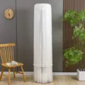 White lace vertical air conditioner dust cover with fringe elegant home decor - Universal Fit for All Brands (Height 175 cm) / Wheat Ear White Stay-on Cover