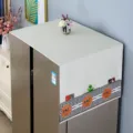 Housse anti-poussière pour réfrigérateur machine à laver en tissu poche de rangement déco - Largeur 50 * Longueur 140 cm / Thème succès beige