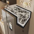Vintage style refrigerator dust cover with floral pattern and tassel trim for home decor. - 55x135cm / Ink and Brush Style