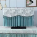 Copertura antipolvere per TV in pizzo con nappe elegante protezione per schermo domestico - Copertura TV 30-32 pollici / Blu brillante