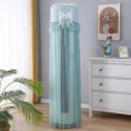 Vertical round air conditioner cover dustproof lace mesh elegant home decor protector - Bowknot Green