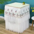 Copertura antipolvere per lavatrice in tessuto di pizzo stile nordico decorativa - Rosa ananas a tre strati di protezione