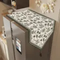 Vintage floral refrigerator dust cover with tassels retro washing machine top protector - Ink Vine Style