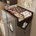 Vintage floral refrigerator dust cover with tassel decoration for washing machine home use - Swallow Floral Style