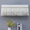 Detailed display of an elegant embroidered lace air conditioner dust cover for home decor. - 1-1.5 HP (86cm Length) / Single Tulip Beige