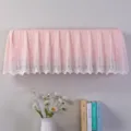 Copertura antipolvere per climatizzatore in pizzo rosa, elegante motivo floreale, bel dettaglio. - 1-1,5 CV lunghezza 86 cm / Copertura rosa Ru Meng Ling senza rimozione