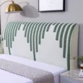 Fodera per testata letto in ciniglia elastica antipolvere con tasca portaoggetti laterale. - Lunghezza testiera entro 1,2 m, altezza entro 70 cm / Ciniglia del tempo delicata sulla pelle - verde