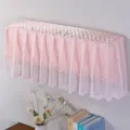 Vista dettagliata della copertura antipolvere per climatizzatore a parete in pizzo rosa. - Stile Ru Meng Ling rosa - copertura totale