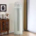 Copertura antipolvere verticale cilindrica per condizionatore, design in pizzo verde chiaro. - Copertura per condizionatore (altezza 170 cm) / Verde fiori di primavera