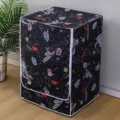 Funda antipolvo impermeable para lavadora con diseño de astronauta y cremallera - Fundas para lavadora de carga frontal (Capacidad 4,9-7,6 kg) / Fundas de tela espacial impermeables y protección solar