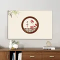 Chinese stijl 55 inch tv stofdicht hoes, elastische decoratieve schermbeschermer ontwerpen. - Vredesscherm - Elastische tv-hoes