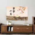 Chinese Stijl 55 Inch TV Stofhoes Elastische Schermbeschermer Decoratieve Cover Art - Alles gaat goed D - Elastische tv-hoes
