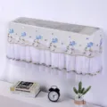 Stofhoes voor wandairconditioner met elegant blauw bloemenborduurwerk kanten ontwerp. - 1-1,5 PK (Lengte binnen 86 cm) / Lotusritme blauw - niet nodig om te verwijderen bij starten