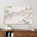 Nieuwe Chinese stijl 55 inch TV stofhoes elastische bloemen landschap protector item koop - IJsvogel - elastische tv-hoes