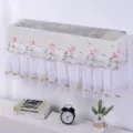 Kant geborduurde wandmontage airconditioner stofdop variant, stijlvol bloemdesign. - 1-1,5 PK (Lengte binnen 86 cm) / Lotusritme roze - niet nodig om te verwijderen bij starten