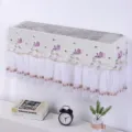Mooie witte kant airconditioner stofhoes met paarse bloem borduurwerk en ruffles. - 1-1,5 PK (Lengte binnen 86 cm) / Lotusritme paars - niet nodig om te verwijderen bij starten