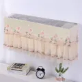 Beige bloemig geborduurde wandairco stahoes, kanten mesh beschermende hoes voor thuis. - 1-1,5 PK (Lengte binnen 86 cm) / Lotusritme koffie - gebruik zonder te verwijderen
