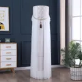 Copertura antipolvere verticale in pizzo bianco, elegante protezione per condizionatore. - Bianco Farfalla