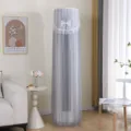 Copertura antipolvere per condizionatore verticale grigia in pizzo, fiocco elegante, arredo. - Copertura per condizionatore (altezza 170 cm) / Fascino di farfalla - grigio