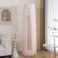 Copertura antipolvere rosa in pizzo per condizionatore verticale, tulle elegante con fiocco. - Copertura per condizionatore (altezza 170 cm) / Fascino di farfalla - rosa