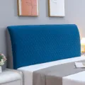 Fodera trapuntata per testata letto blu spessa morbida protezione universale in legno. - 1.5m / Velluto d'Olanda rombo piccolo - blu