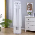 White lace standing cylinder air conditioner dust cover embroidered floral home decor nice - Winter Flowers