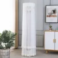Cylinder floor-standing air conditioner dust cover, white lace embroidered fabric. - Pearl Embroidered White