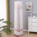 Copertura antipolvere per condizionatore verticale in pizzo rosa cilindro pavimento decoro - Universale per Altezza Condizionatore 170 / Raccolto abbondante (garza rosa a doppio strato)