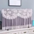 Spitzen TV Staubschutz Abdeckung mit Blumen Netzschutz fuer 55 Zoll Bildschirm Deko - 32 Zoll (Breite 85 * Höhe 55 cm) / Sechsblättrige Pflaume - Rosa (beim Fernsehen kein Abnehmen erforderlich)